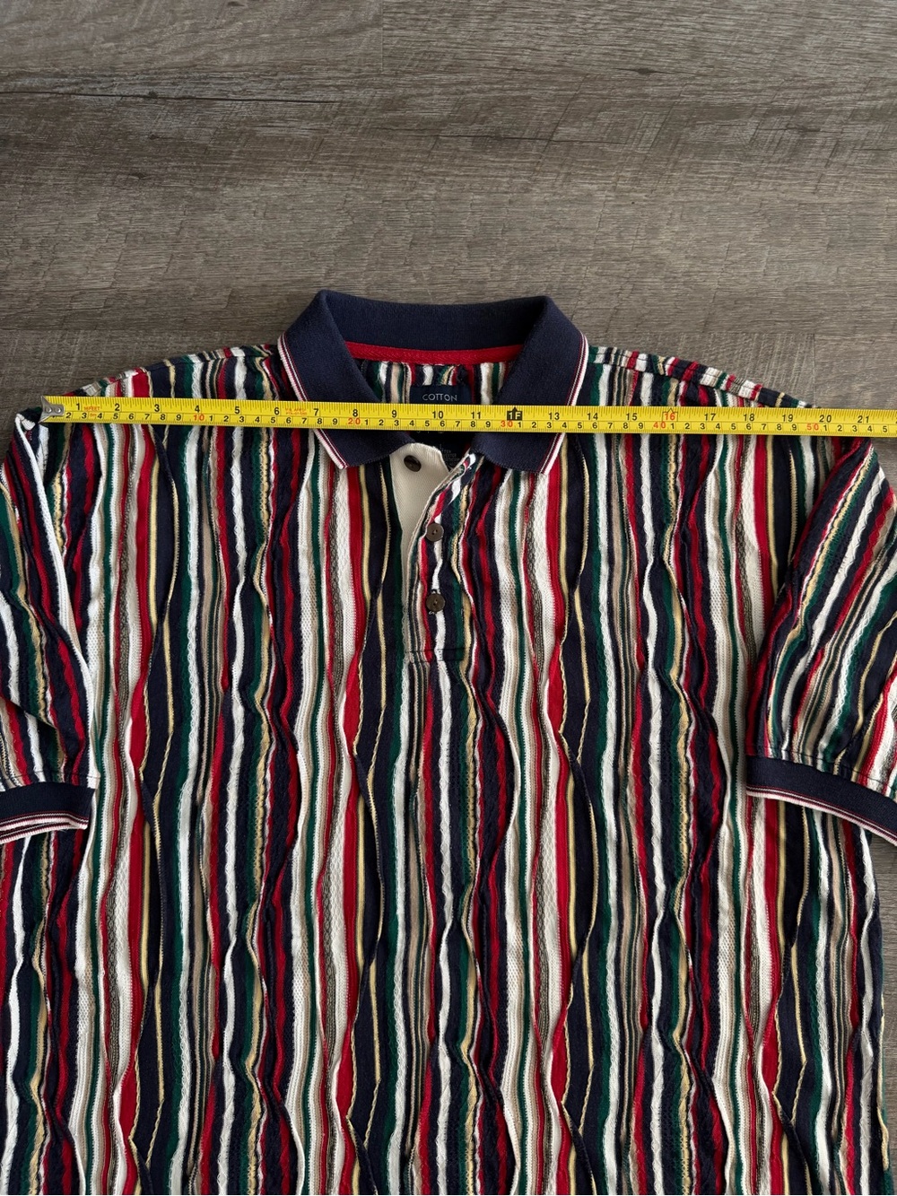 Vintage 90s Coogi Style Short Sleeve Polo Shirt By Cotton Traders Sport Men’s L - Picture 5 of 6